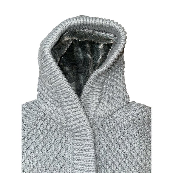 ZARA  Women's Size Small Gray Short Sleeve Cardigan Hooded Sweater Snap Buttons - Picture 9 of 15